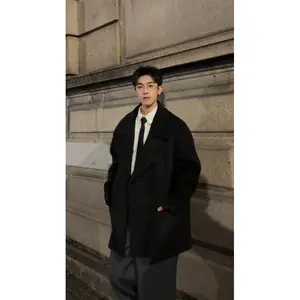 Qianlai25 British Style Mid-Length Wool Coat Over-the-Knee Trench Coat Woolen Jacket Trendy 504-F35-P120 Control 178