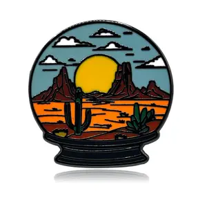 Desert Scene Snow Globe Enamel Pin