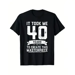 40th Birthday Funny 40 Years Old Joke T-Shirt - 40 Years Funny Age Number, 100% Cotton Loose Fit Unisex Tee for Men & Women (S-XXXL) - 40 Suits Age Gag Gift Idea for 40 Year Olds Birthday Outfit