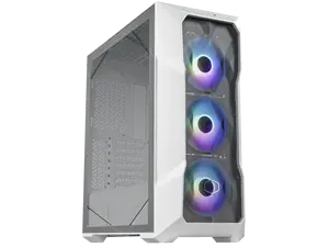 Cooler Master TD500 Mesh V2 White Gaming Airflow ATX Mid-Tower Case, Polygonal Mesh Panel, Crystalline Tempered Glass, 3x 120mm ARGB Fans, USB 3.2 Gen 2 Type C, 360 Radiator (TD500V2-WGNN-S00)