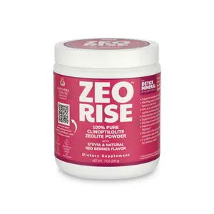 ZEORISE [RED BERRIES] - 100% Natural Alkaline Zeolite Powder (VAM technology activated, Natural Red Berries Flavor, 7.2 oz)