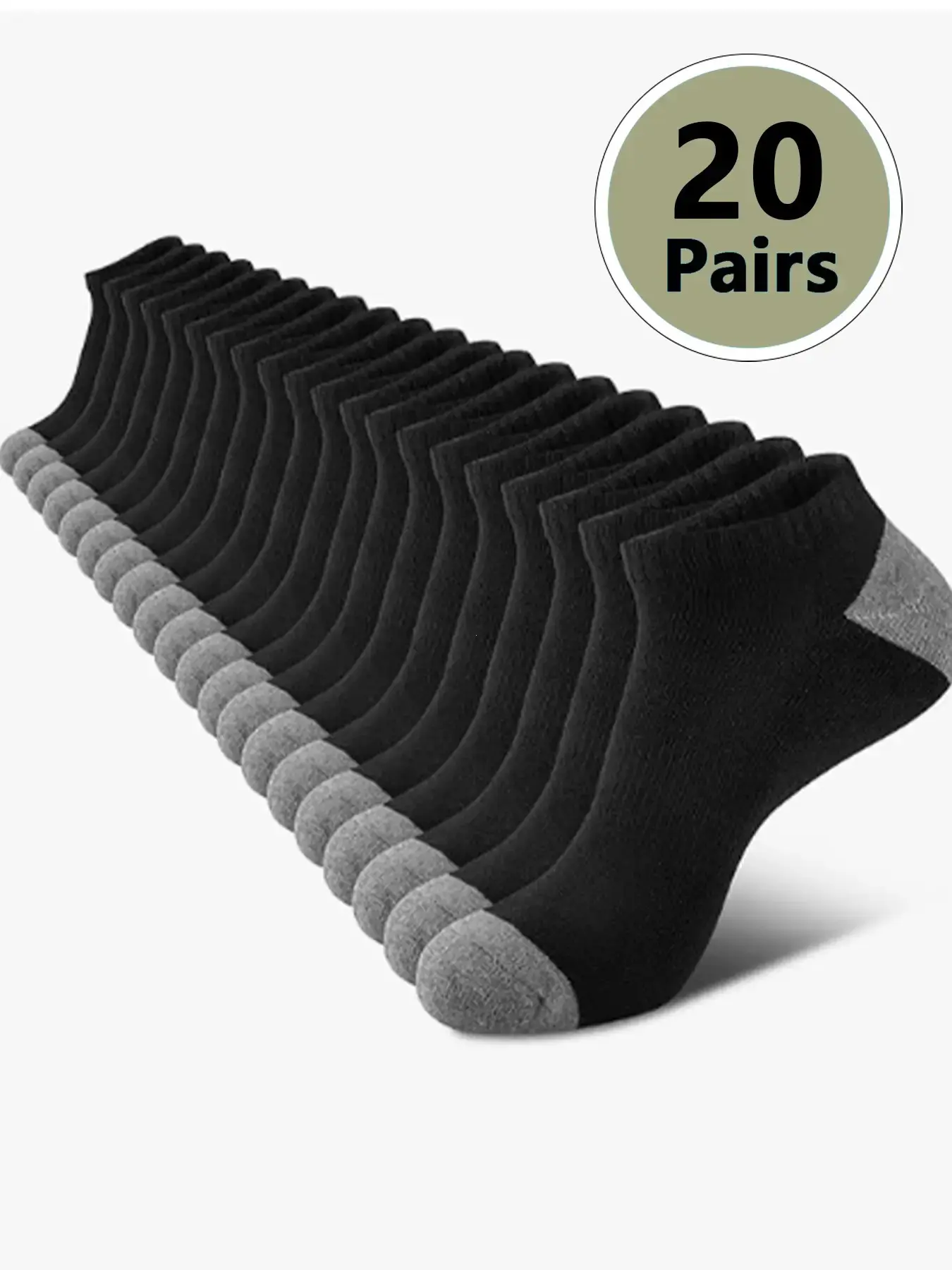Men's Spring Summer Casual Breathable Thin Patchwork Ankle Socks, 20 Pairs, Comfortable and Lightweight, Perfect for All Seasons, Comfy Breathable Socks