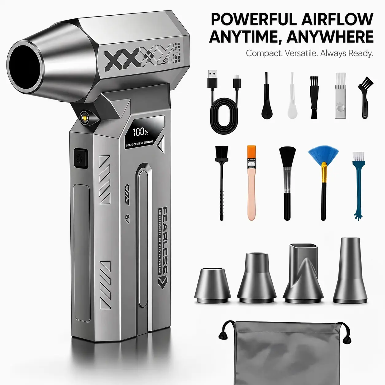 Portable Electric Air Duster for Electronics & Home, 4-Speed Rechargeable Cordless Dust Blower, Versatile Cleaning Tool for Computer, Keyboard, Car, and Outdoor Use
