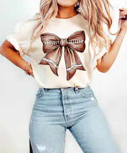 Cute Football Mama Shirt, Game Day Tee with Bows