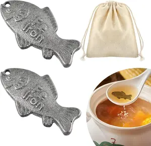 2Pcs Iron Fish Cooking Tool,Natural Iron-Supplement,Effective and Safe Cooking Tool,Reduce The Risk of Deficiency for Vegans,Athletes,Pregnant Women,Add Natural Sources of Iron to Food and Water Brand: Frinovalt Kitchen