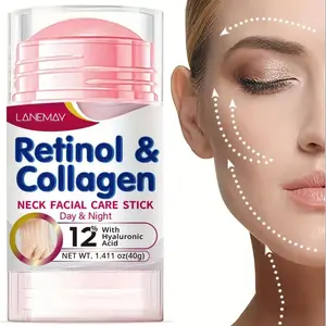 Retinol Collagen Neck Firming Stick with Hyaluronic Acid, Day & Night Use, Deep Moisture, Hydrating, Moisturizing, Fast Absorption, Face & Neck Care, 1.41 Oz (40g)