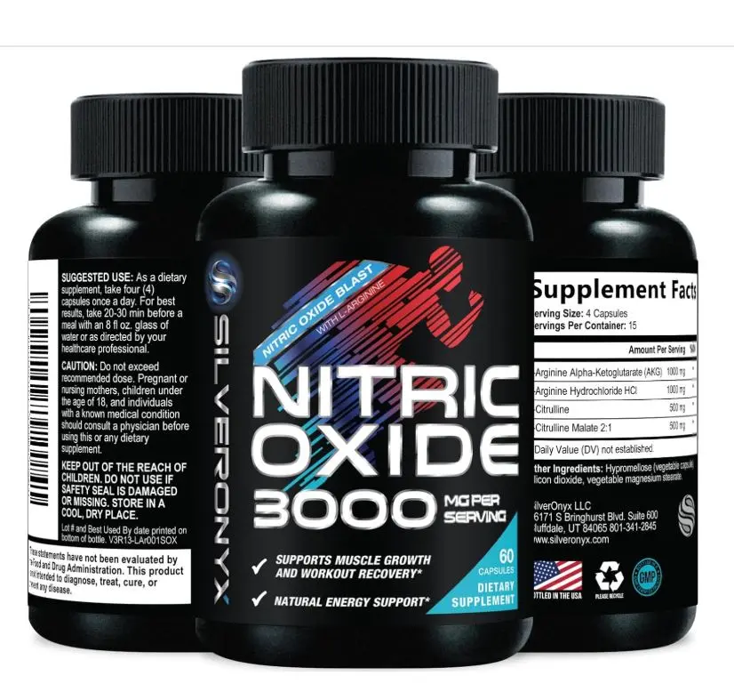 Extra Strength Nitric Oxide Booster - 3X Strength L-Arginine AKG & Citrulline Malate - Men & Women Premium Pre Workout Nitric Booster - Natural Energy & Muscle Support, Bottled in USA - 60 Capsules