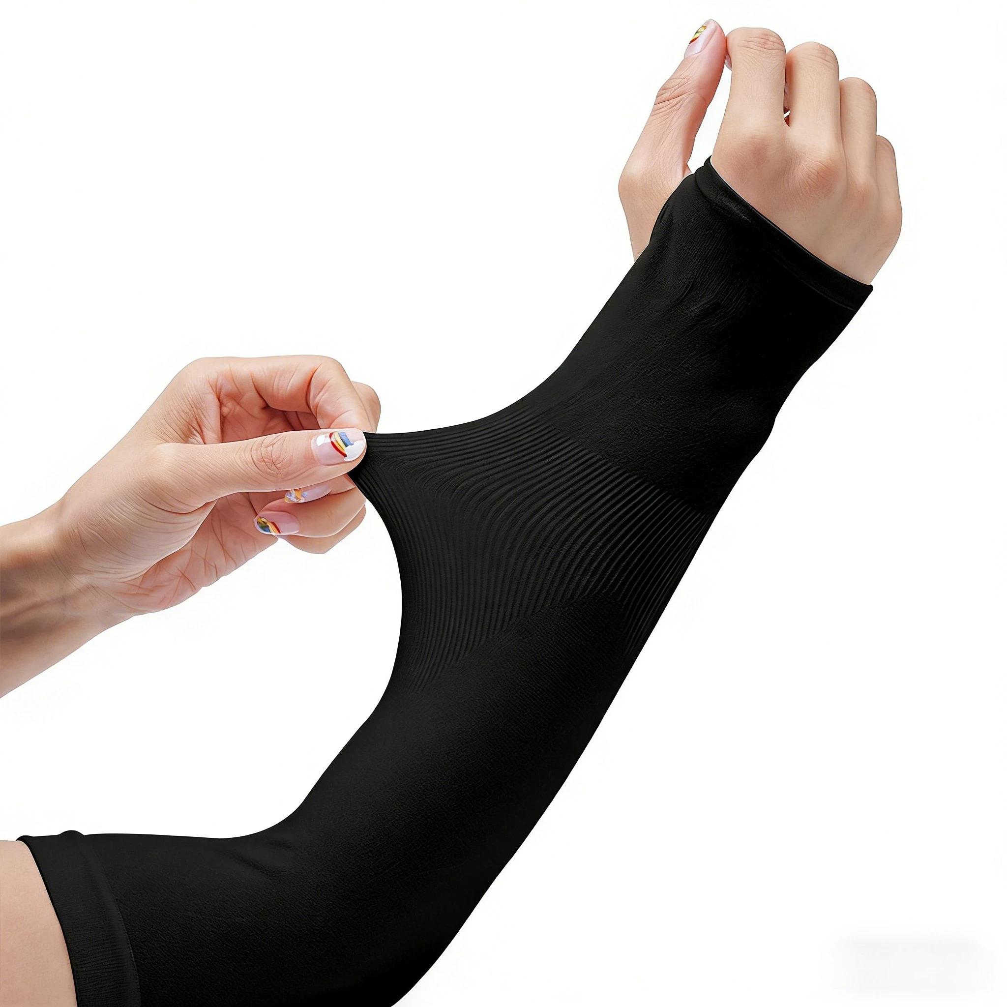 UPF 50+ Arm Sleeves for Women Men Ice Silk Cooling Sun Protection Sleeves 3 Pairs for Summer Outdoor Running Cycling Gardening Driving Ultra-soft Breathable Fabric