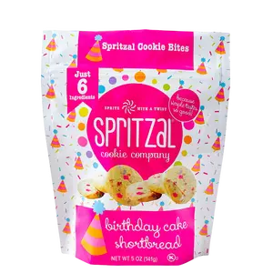 Birthday Cake Shortbread Cookie Bites- 5oz snack on the go biscuits Sugar Milk viral cookies
