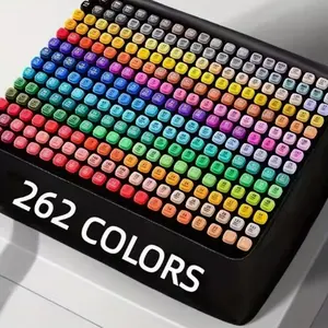 168 Colors Dual-Ended Art Markers Set, Coloring Book Markers, Water-Based Ink, Large Tip for Coloring, Fine Tip for Outlining, Adult Artists' Comfort Grip