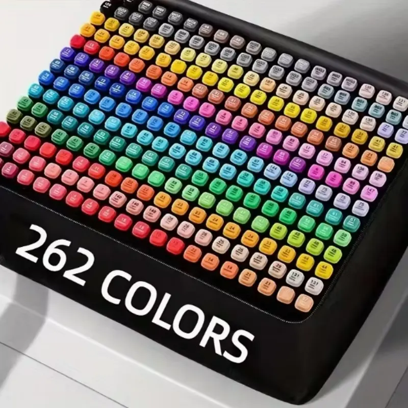 168 Colors Dual-Ended Art Markers Set, Double Tipped Markers, Art Markers Pen, Coloring Book Markers, Water-Based Ink, Large Tip for Coloring, Fine Tip for Outlining, Adult Artists' Comfort Grip, Art Marker Pens