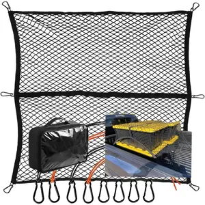 Cargo Net for Pickup Truck Bed, Highly Elastic Truck Bed Cargo Net, 4' X 4' Stretchable to 8' X 8', Cargo Mesh Organizer, for Daily Light Loads of Trucks