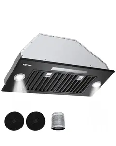 VEVOR Range Hood Insert, 30 Inch Built-in Kitchen Vent Hood, 800CFM  Steel Stove Hood, with Gesture & Touch Control, LED Light, Baffle Filters, 4-Speed Exhaust Fan, Ducted/Ductless Convertible