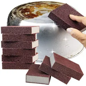 Emery Sponge, 3/10 Counts Heavy Duty Pot Cleaning Sponge, Rust Eraser, Scouring Pads, Kitchen Cleaning Tool, Household Cleaning Supplies