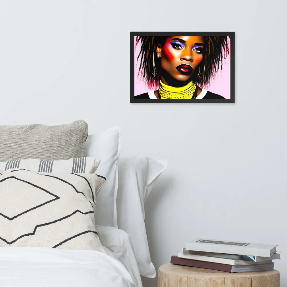 Basquiat Expressive Faces Framed poster