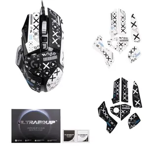 ULTRAEQUIP 2-in-1 Black + White Textured Full Coverage Grip Tape for G502 Series Wired/Wireless Mice, Pre-Cut Self-Adhesive, Sweat-Resistant, Anti-Slip, Professional Upgrade Kit, PC Accessories, Gaming Peripherals