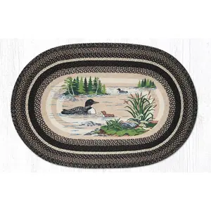 Capitol Importing  20 x 30 in. Jute Oval Loons Patch