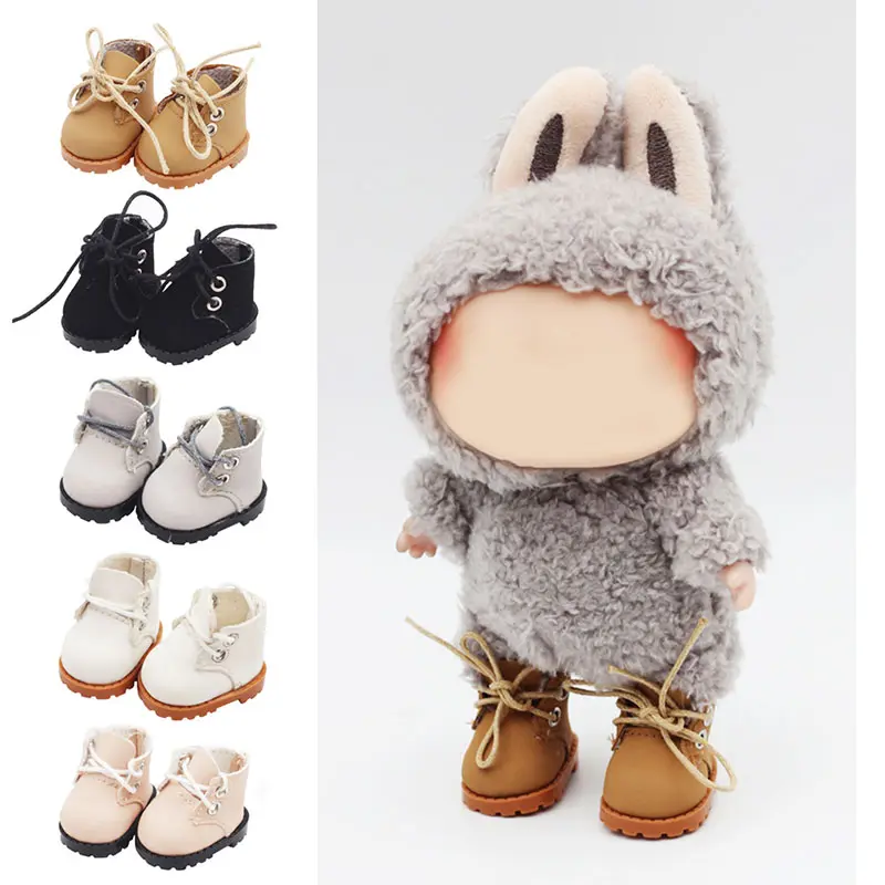17cm Plush Doll Shoes, Cute and Stylish Tie-Up Princess Shoes for 10cm Dolls, Adorable Accessories for Your Favorite Dolls, Playtime