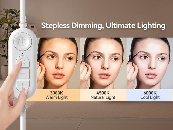 All-in-One Modern Floor Lamp: lamp Lash Light LED Half Moon Light for Eyelash Tech with Adjustable Color, Modern Lash lamp with Phone Holder, 360°Rotating