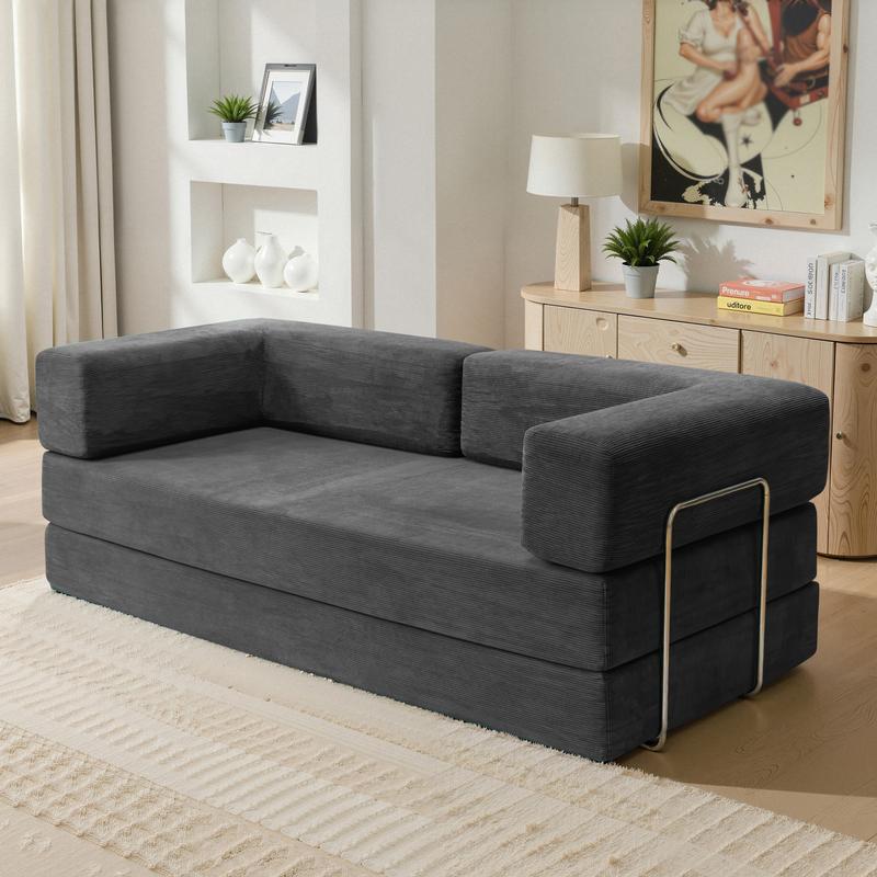 basement  furniture high-quality convertible comfy corduroy fabric couch  pulls  bed multi-functional floor sofa Convertible Modular Fabric Compression Sofa Bed Folding Dual-Purpose 2025 New Small-Sized Rental House Living Room Double Lazy Person Leisure