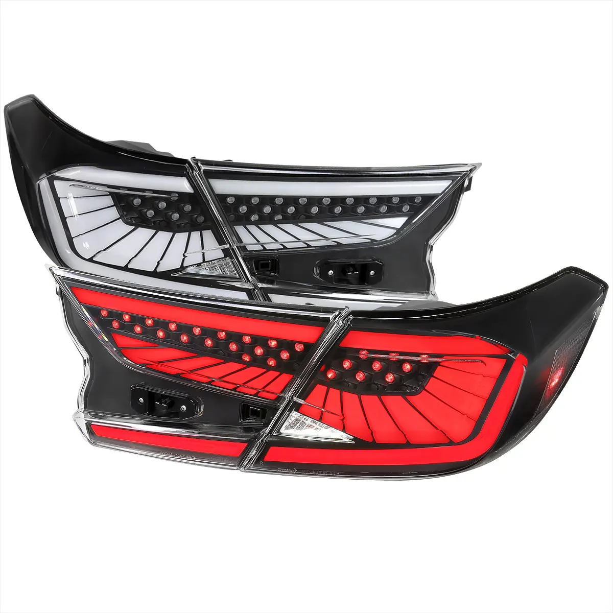 2018-2022 Honda Accord Sedan SQ2 LED Sequential Signal Tail Lights (Matte Black Housing/Clear Lens) 2018-2022 Honda Accord Sedan SQ2 LED Sequential Signal Tail Lights (Matte Black Housing/Clear Lens)