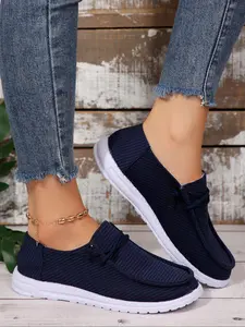 Women's Fashionable Plain Color Classic Slip on Sneakers, Casual Comfortable Round Toe Sports Shoes for Daily Wear, Female All-match Basic Shoes for Daily Wear, Girl