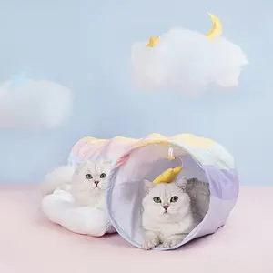 Zeze Cat Tunnel - Rainbow Color, Lightweight Design for Cats, Suitable for Various Surfaces, Easy to Clean, Versatile Use