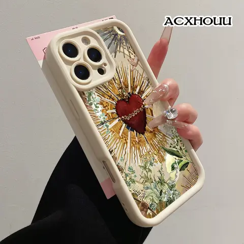 Rugged TPU Silicone Soft Cover for iPhone 17, 16 E Pro Max, 15 Plus, 14, 13, 12, 11, XS, XR - Sacred Heart Collage, Shockproof, Durable Protective Case