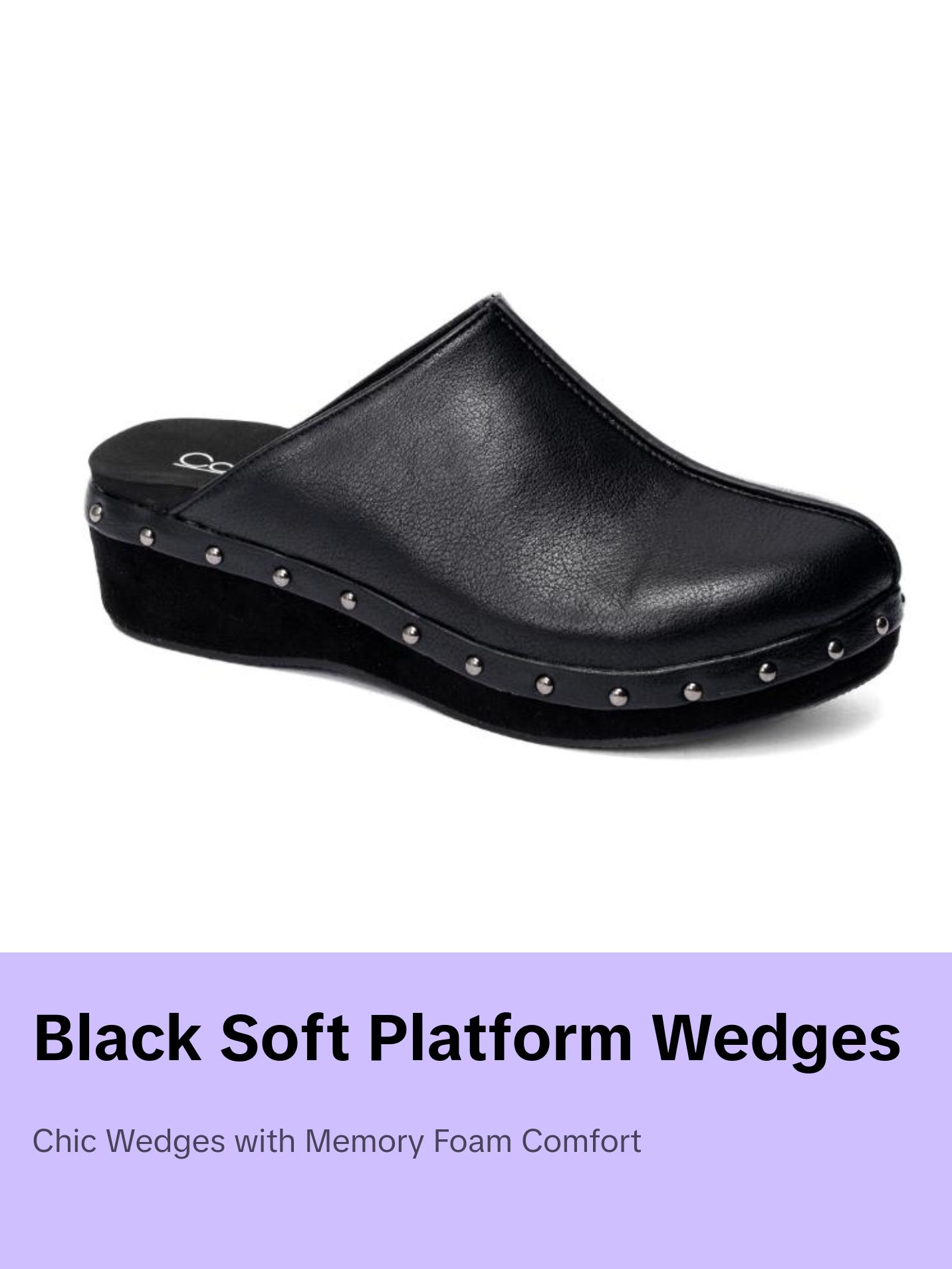 Wedges Black Women's Comfort Soft Platform Walking Shoes for Active Use
