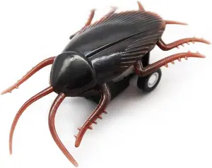 Pull Back Fake Plastic Cockroach, Insect Joke Toy Crawls Super Fast, Prank Scary Trick Bugs for Party, 2.4"(L) x 1"(W) 0.25oz