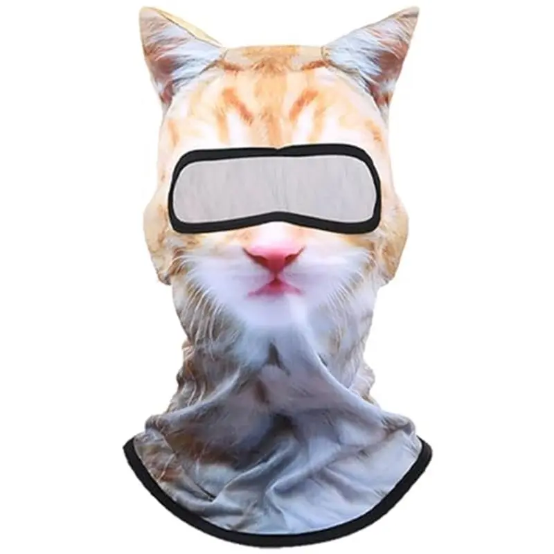 3D Cat Ski Balaclava Sheisty Face Mask with Ears Cute Animal Ski Mask Suitable for Festivals Raves Party Outdoor Activities