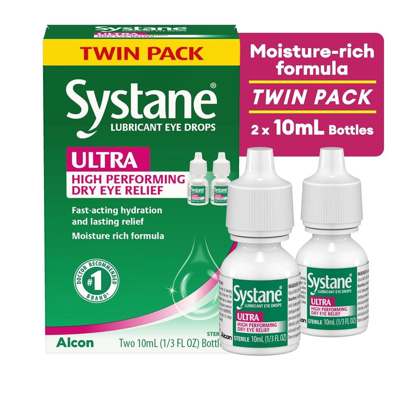 Systane Ultra Eye Drops, Artificial Tears for Dry Eye, Twin Pack, 10-mL Each