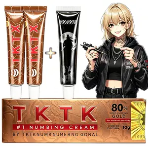 TKTX 80% Ultra Strong Tattoo Numbing Cream (2+1 Pack) | Long Acting Deep Numbing Gel, Effective Pain Relief for Tattoos, Piercings, Laser Removal & Cosmetic Treatments, Premium Body Art Skin Care & Aftercare