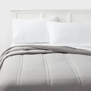 Full/Queen Lofty Microfiber Comforter Dark Gray Heather - Room Essentials