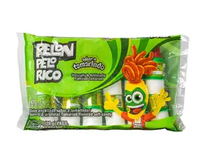 Lorena Pelon Pelo Rico Tamarindo Bolsa Sweet Spicy Tangy Tamarind Treats with Chili Lemon Salt in Fun Squeezable Dispenser