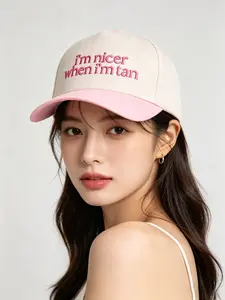Fashionable Women's Adjustable Trucker Hat, Casual Hat, Stylish Hat, Embroidered Letter Design, Perfect for Spring, Fall Travel, Beach Vacation, Outdoor Leisure, Trucker Cap