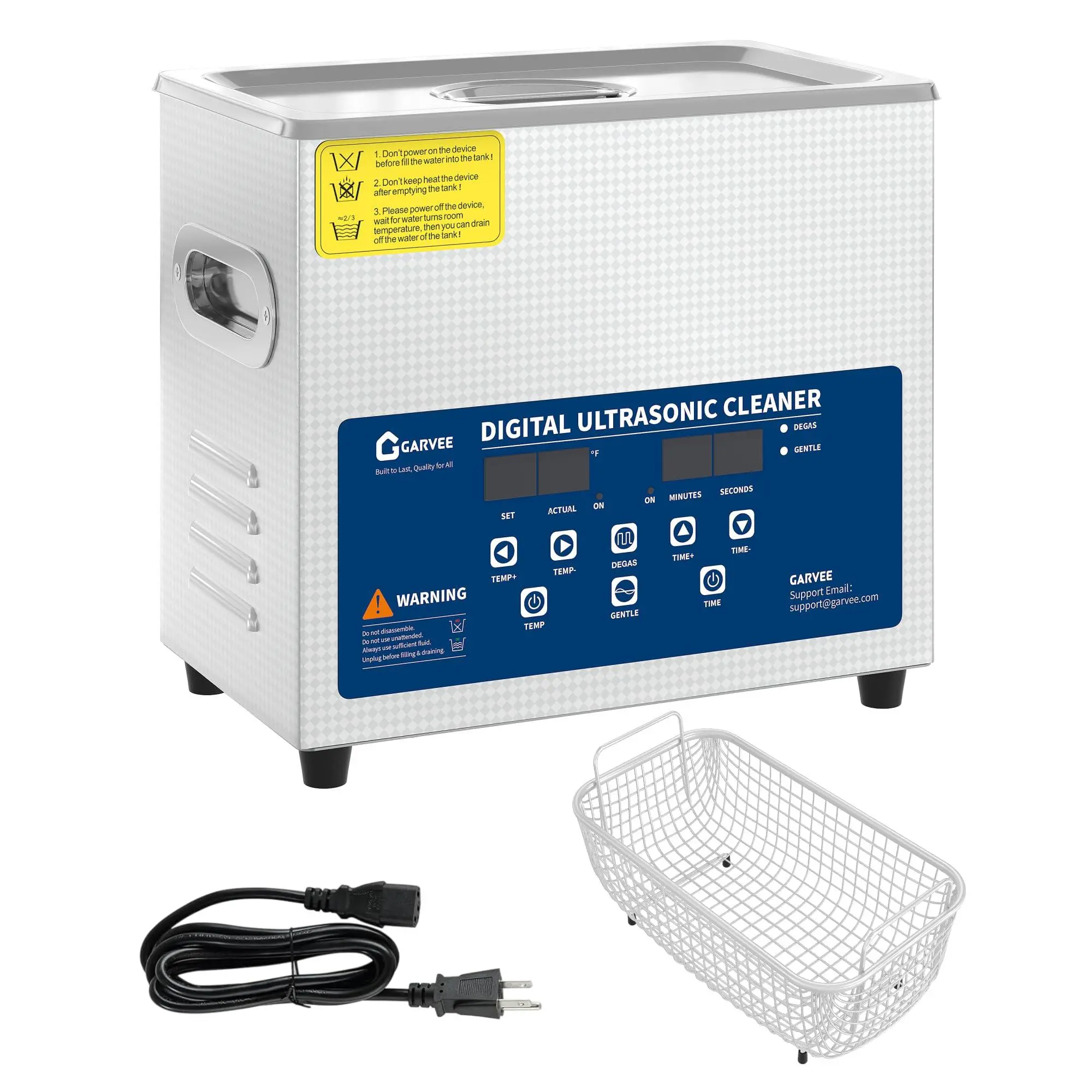 GARVEE 6L Ultrasonic Cleaner with Heated Function, Digital Timer & Stainless Steel Tank, Professional Cleaning Machine for Jewelry, Glasses, Watches, Circuit Boards, Auto Parts