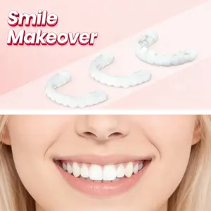 1-Minute Fit Tooth Cover Instant Visual LookEnhancer for Instant Confidence Porcelain Look Snap On Veneers - Instant Makeover for Gap Correction - Comfortable Fit【3 Pairs】