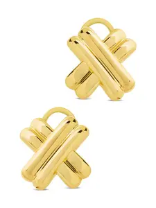 Beata Polished Double X Studs