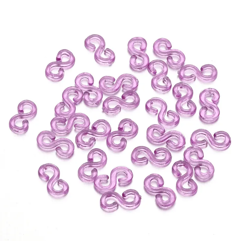 500pcs 11x6mm Transparent Loom Rubber Bands S Clips For DIY Jewelry Making Loom Bands Braid Bracelet Hook Connector Accessories Small Business Supplies DIY Beading Accessories