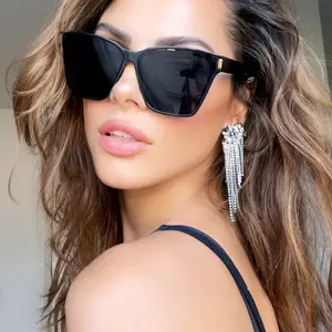 Women Sunglasses XXL OVERSIZED "KATE" Cat Eye Flat Top Square Shadz GAFAS