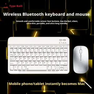 Wireless Keyboard and Mouse Compact Set, Compatible with iOS/iPad/MAC, Rechargeable Design, Optical Tracking, Ideal for Office Use