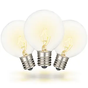 Festive Living 25 Pack G50 Vintage Clear 7 Watt Bulbs – 130V Incandescent Replacement Bulbs for C9/E17 Intermediate Base, Long Life 3000 Hour Globe Bulbs, Indoor/Outdoor Use