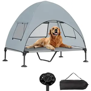Elevated Outdoor Dog Bed with Canopy