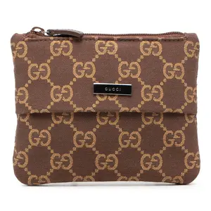 Pre-owned GUCCI Canvas Small Leather Goods GG Pouch