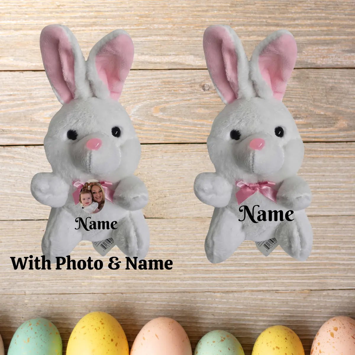 White 6" Plush Bunny Personalized with Name