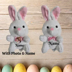 White 6" Plush Bunny Personalized with Name