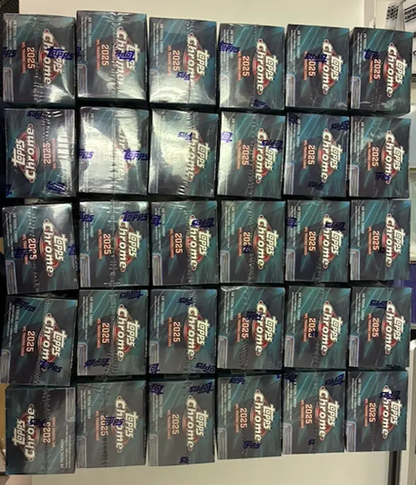 PYT 2025 Topps Chrome Blaster break, 30 boxes -840 cards, chase rare inserts, numbered cards, and autos out of Topps Chrome boxes!