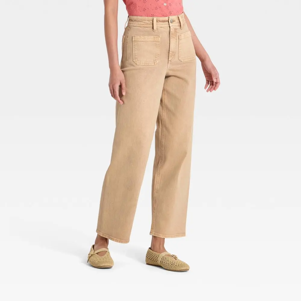 Women's Highest-Rise Sailor Straight Jeans - Universal Thread Tan 6 Women's Highest-Rise Sailor Straight Jeans - Universal Thread Tan 6