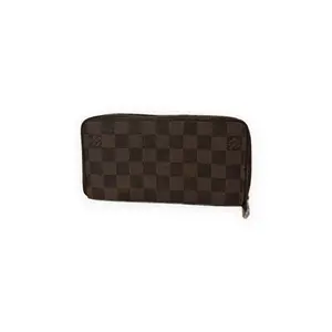 Pre-owned Louis Vuitton Damier Ebene coated canvas Small Leather Goods Zippy Wallet brown checkerboard Pristine S014260407002